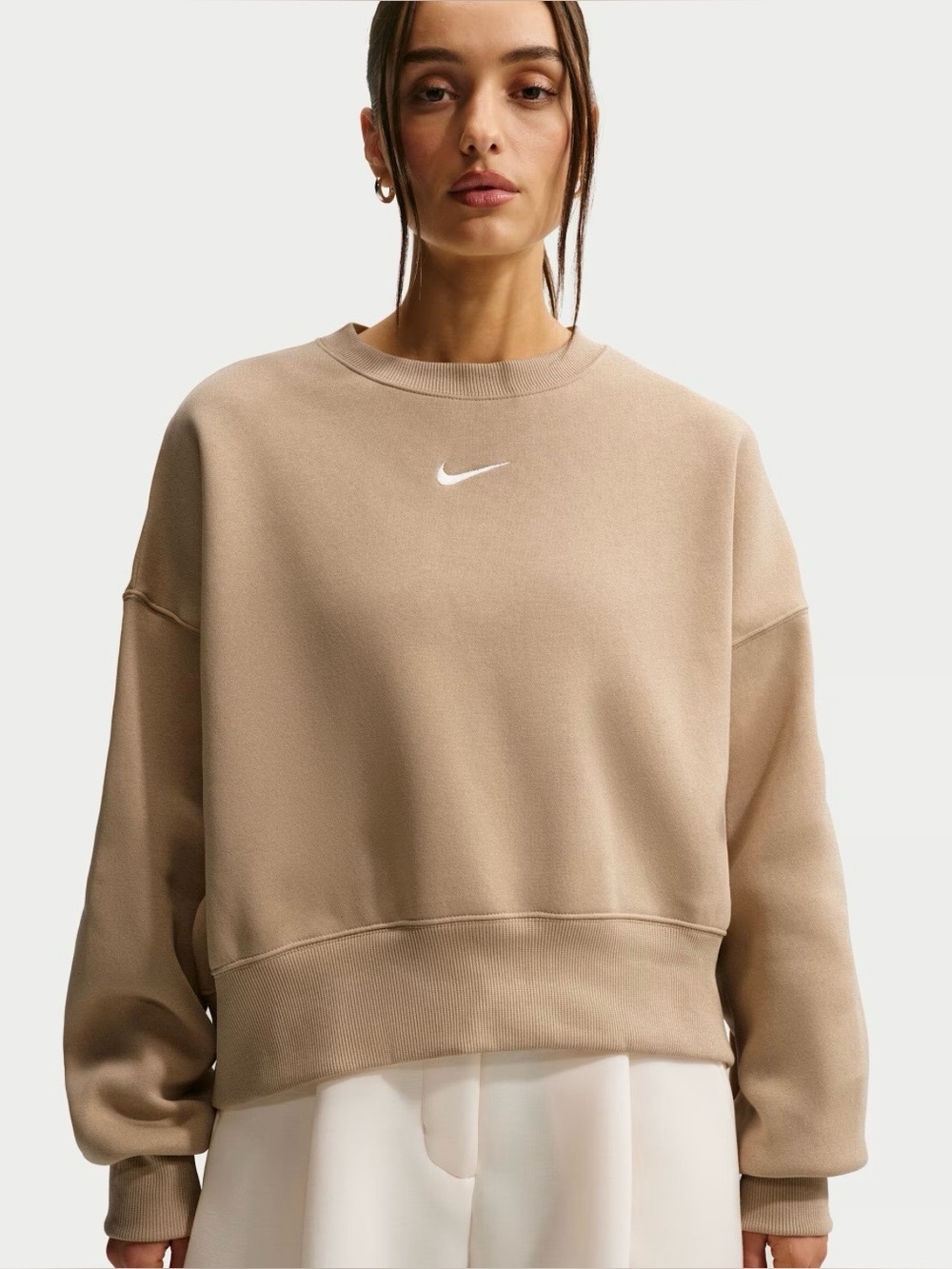 Nike Phoenix Fleece Oversized Crop Sweater Casual Athleisure Comfort Women S